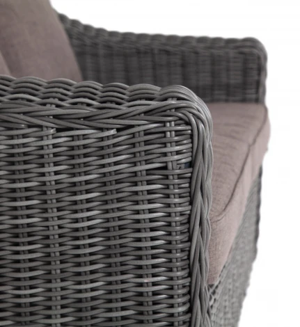 Диван из искусственного ротанга двухместный, цвет графит 4SIS Кон Панна YH-C2808W graphite