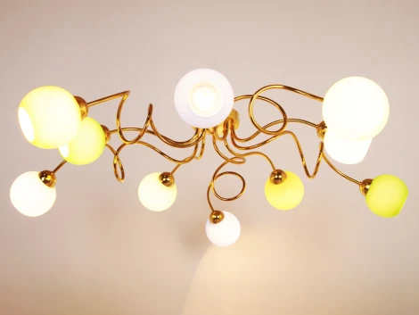 Потолочная люстра на штанге 111P10GO-211 (для детской, 220V, шарики)