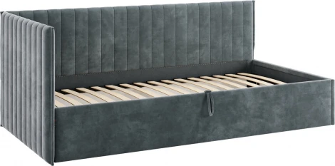Кровать с подъемным механизмом Твикс (Тахта) 90х200 см Mebelson (ДСП,Велюр/Графит) арт.170631,2171