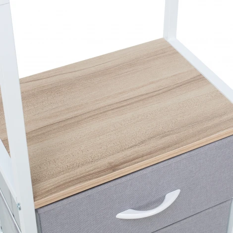 Комод Leset Ноа с вешалкой (Сталь,Искусственный лен/Светло-серый) арт.2500000225543