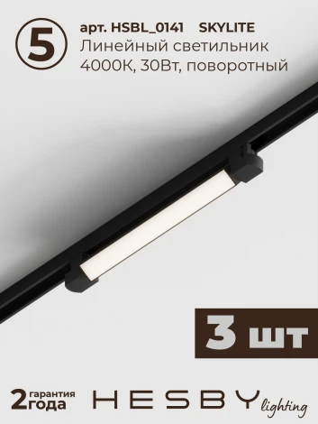 Трековая система в сборе накладная однофазная 220V Hesby Lighting Skylite №5 HSBL_kompl_S005_NI4B4K