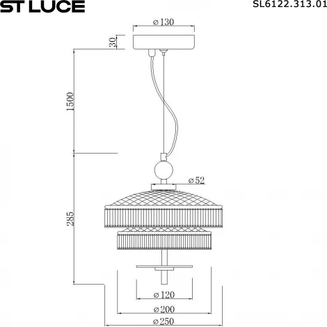 Подвесной светильник ST Luce Oriental SL6122.313.01 Латунь/Прозрачный, Латунь LED 1*8W 3000K (220V, на тросе)