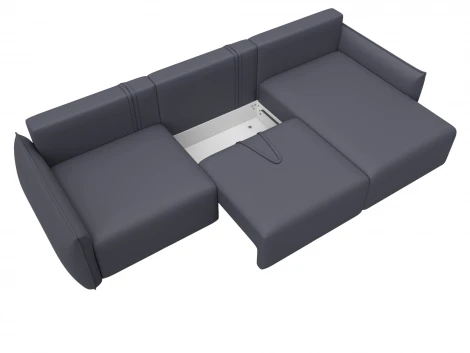 Диван угловой Лига-051 НПБ Лонг угол универсальный (ЛДСП,Брус,Фанера/Пластик/Экокожа/Серый) Лига Диванов 129893