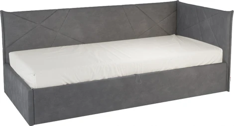 Кровать с подъемным механизмом Бест (Тахта) 90х200 см Mebelson (ДСП,ЛДСП,Велюр/Графит) арт.KM.T-15.2171