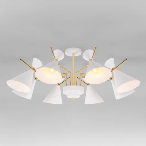 Потолочная люстра Wi-Fi на штанге Eurosvet Apart 70114/8 белый (220V, управление смартфоном, голосовое управление, умный дом - Minimir Home, Алиса, Маруся, Салют)