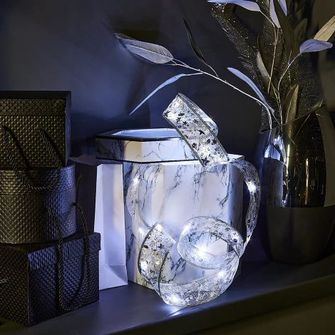 Гирлянда светодиодная «Лента» на батарейках 3AA 10м. 100 светодиодов, белый свет Uniel ULD-S1000-100/SCB/3AA WHITE IP20 RIBBON