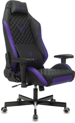 Кресло игровое Knight Explore черный/фиолетовый ромбик эко.кожа с подголов. крестовина металл