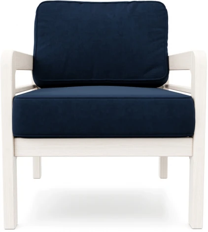 Кресло Arsko Бергер беленый дуб велюр синий