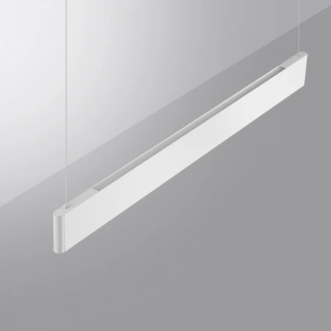 Подвесной линейный светильник Novotech Iter 359549 белый диммир. со сменой цв.темпер. (пульт ДУ/прилож. Smart Life) LED 12/24W 220V 3000-5700К (регулировка яркости, умный дом - Алиса, Tuya Smart, Smart Life, на тросе)