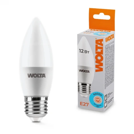 Светодиодная лампа 12Вт 6500K Е27 Wolta 25WC12E27