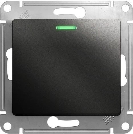 Выключатель встраиваемый одноклавишный с подсветкой (антрацит) Systeme Electric Glossa GSL000713