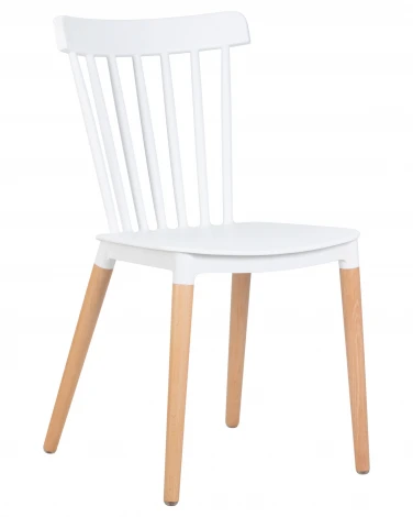 Набор 4 шт стул обеденный DOBRIN THEO (ножки светлый бук, цвет белый (W-02))