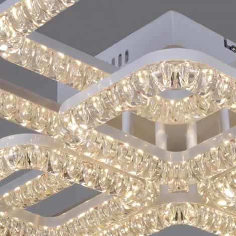 Потолочная люстра светодиодная на штанге с пультом регулировкой цветовой температуры, яркости и ночным режимом Reluce 09848-0.3-4+4B WH