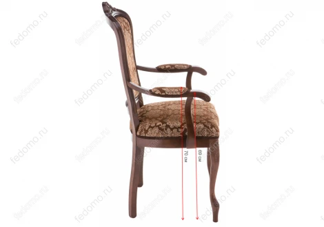 Кресло Woodville Руджеро с мягкими подлокотниками орех / шоколад 318605