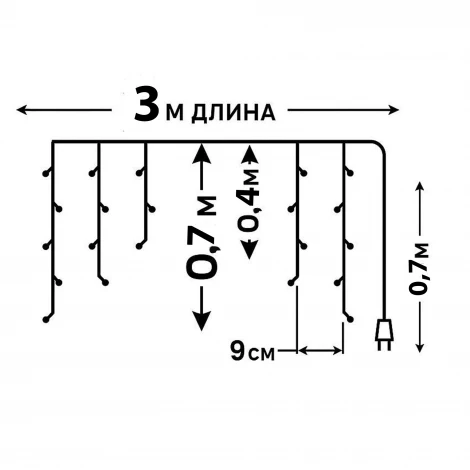 Гирлянда Uniel ULD-B3010-200/DTA WHITE IP20