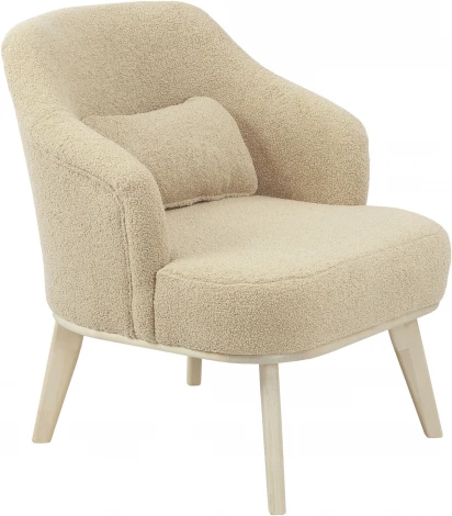 Кресло Комфорт 5 ткань барни крем, каркас лак Mebelik арт.009288
