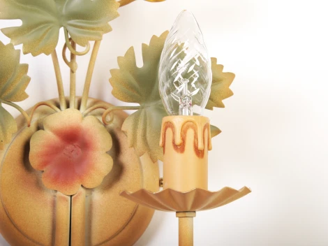 Бра 4342/A2 (220V, подсвечник, свеча, цветы, листья)