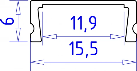 Алюминиевый профиль накладной для светодиодной ленты до 11мм Ambrella Illumination GP1700BK/BK