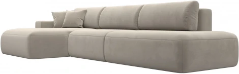 Диван угловой Лига-036 НПБ Модерн Лонг левый угол (Бежевый/Микровельвет) Лига Диванов арт.121415L