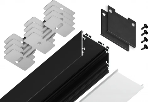 Алюминиевый профиль накладной/подвесной "Profile System" для светодиодной ленты до 23мм Ambrella Illumination GP2500BK