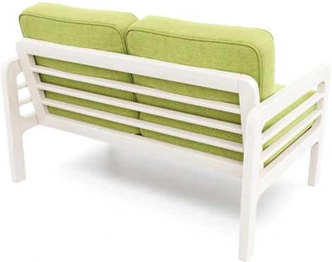 Диван Arsko прямой Бергер М беленый дуб рогожка зеленая