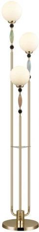 Торшер Odeon Light Palle 5405/3F золотой/корич./голубой/зеленый/белый матов./металл/керамика/стекло E14 3*40W (220V, выключатель, шарики)