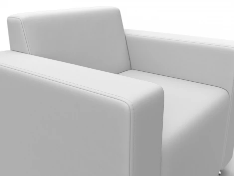 Кресло Лига-093 ВН (ДСП,Брус,Фанера,Экокожа/Белый) Лига Диванов 134973