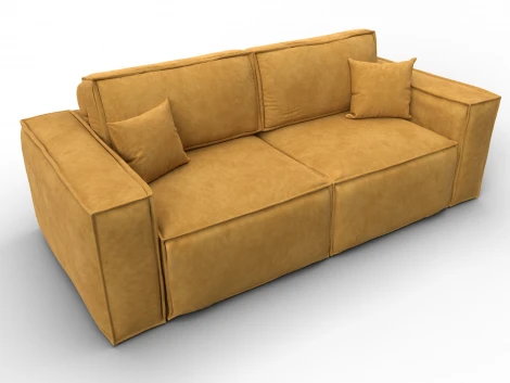 Диван прямой Лига-081 НПБ (ДСП/Пластик/Велюр/Желтый) Лига Диванов 130112