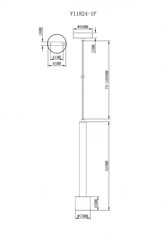 Подвесной светильник Moderli Malet V11824-1P