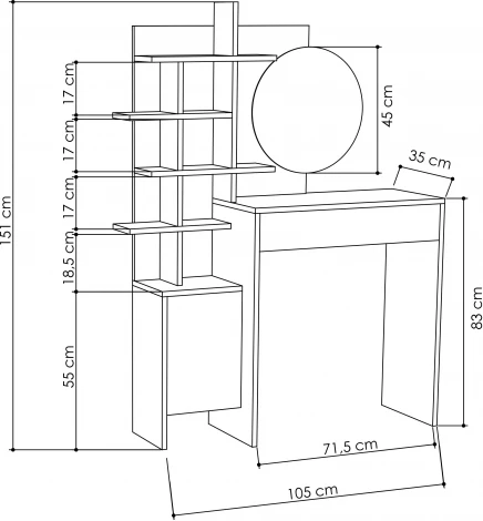Стол туалетный LEVE MUP DRESSING TABLE