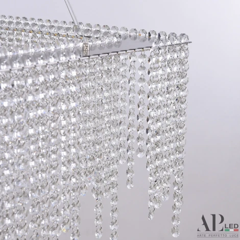 Подвесная люстра светодиодная APL LED Sicilia SH04.71.B.Ni.4000 (220V, хрусталь, на тросе)