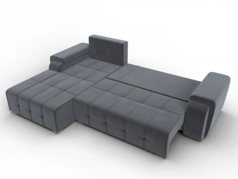 Диван угловой Лига-121 левый угол (ДСП,Брус,Велюр/Серый) Лига Диванов 137348L