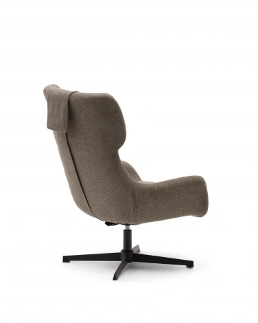 Zalina Вращающееся кресло с подлокотниками из светло-коричневой синели La Forma (ex Julia Grup) арт.178408