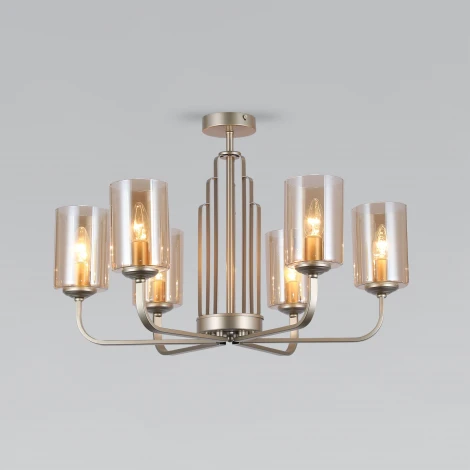 Потолочная люстра на штанге Defi 60138/6 перламутровое золото Eurosvet