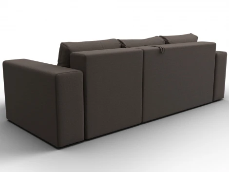 Диван угловой Лига-076 угол универсальный (ДСП/Пластик/Рогожка/Коричневый) Лига Диванов 129836