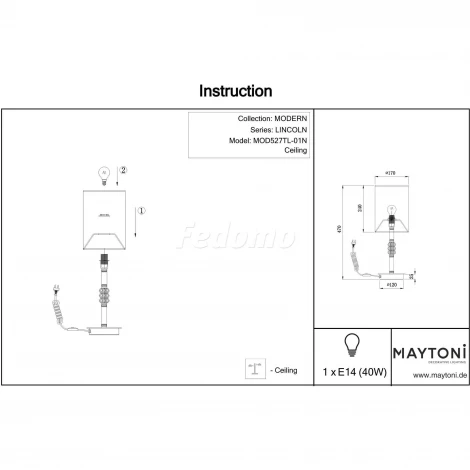 Интерьерная настольная лампа Maytoni Lincoln MOD527TL-01N