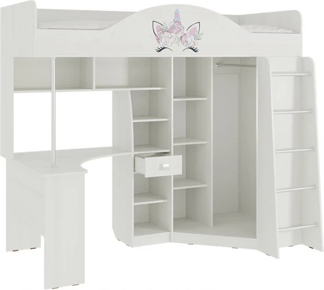 Набор мебели Фэнтези (Детский комплекс) Mebelson (ЛДСП/Белый) арт.MDF-08.1747