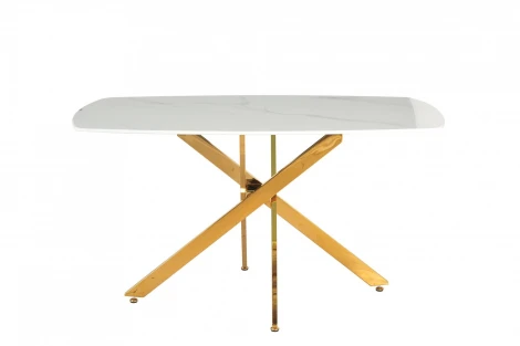 Стол обеденный IST-CASA Элис Рэк BS1803-140WT,140х80х76 см, белый/золото