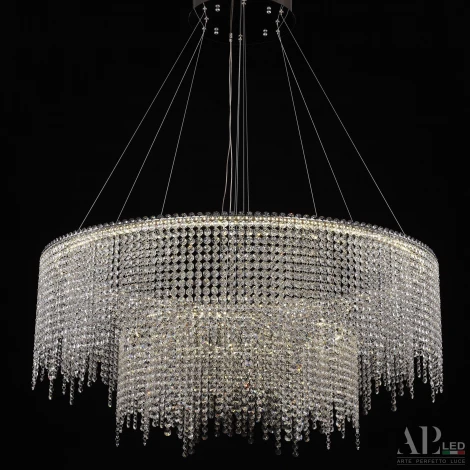 Подвесная люстра светодиодная APL LED Sicilia SH02.93.2D.B.Ni.4000 (220V, хрусталь, на тросе)