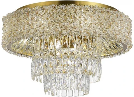 Потолочная люстра ST Luce Seline SL1637.302.10 Латунь/Прозрачный, Янтарный E14 10*60W (220V, хрусталь, подвески, круглые)