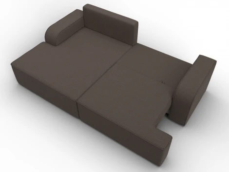 Диван угловой Лига-120 угол левый (ДСП,Брус,Фанера,ЛДС,Рогожка/Коричневый) Лига Диванов 137284L