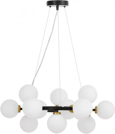 Подвесной светильник Lumina Deco Marsiada LDP 6033-15 BK+MD (220V, на тросе, шарики, молекулы)