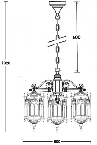 Уличный светильник подвесной Oasis Light DELI S 89970S/3 Bl