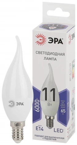 Лампочка светодиодная E14 11W ЭРА LED BXS-11W-860-E14