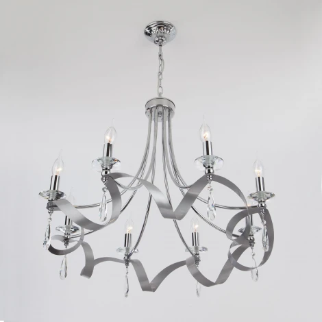 Подвесная люстра Eurosvet Adelia 60064/8 хром (220V, хрусталь Strotskis, на цепи)