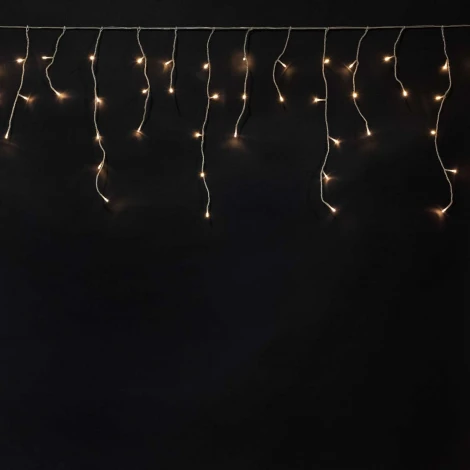 Гирлянда Бахрома на Батарейках 3 x 0,5 м Шампань, 100 LED, Провод Прозрачный Силикон, IP65