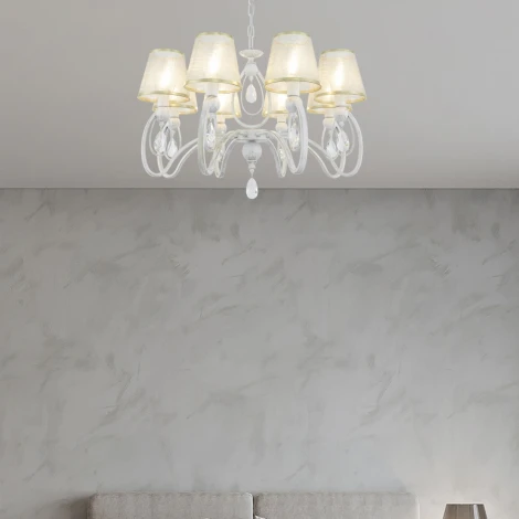 Подвесная люстра Arte Milano AM347203 347203/8 WT+G (220V, подвески, на цепи)