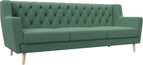 Диван кухонный прямой Брайтон 3 Люкс (Зеленый/Рогожка) Лига Диванов арт.123187