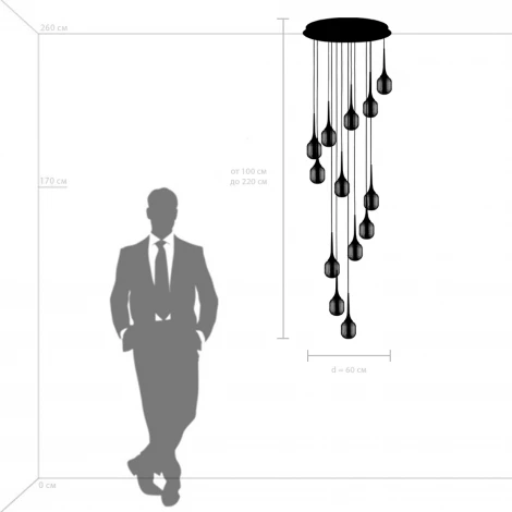 Подвесная люстра каскадная Lightstar Acrile 738131 (LED, 220V, на проводе)