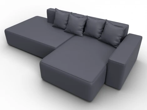 Диван угловой Лига-079 угол правый (ДСП/Пластик/Экокожа/Серый) Лига Диванов 129819